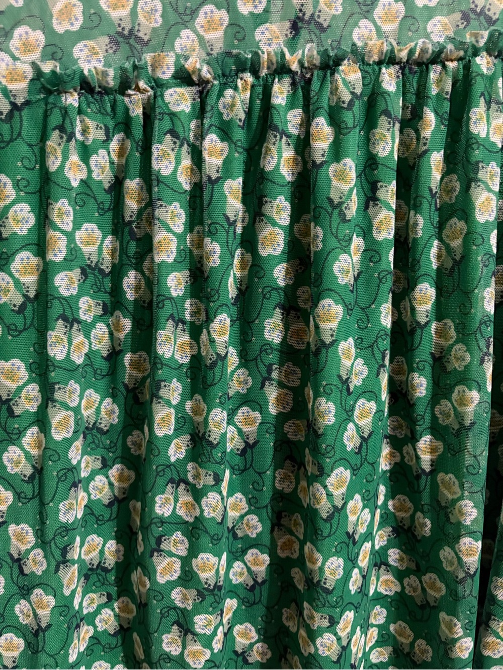 Max Studio Green Floral Ruffle Sleeve Blouse - Picture 5 of 10